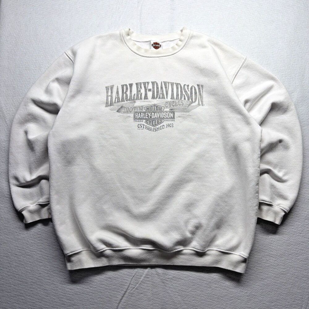 Vintage Y2K Harley-Davidson Zion National Park White Sweatshirt XXL Made in USA
